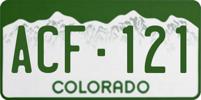 CO license plate ACF121