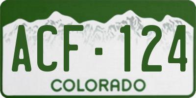 CO license plate ACF124
