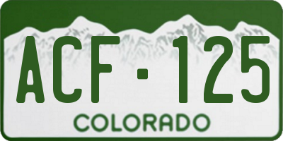 CO license plate ACF125