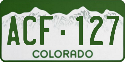 CO license plate ACF127
