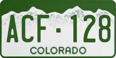CO license plate ACF128