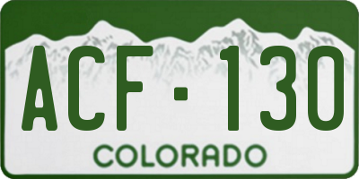 CO license plate ACF130