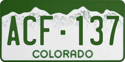 CO license plate ACF137