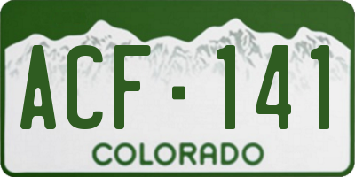 CO license plate ACF141