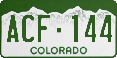 CO license plate ACF144