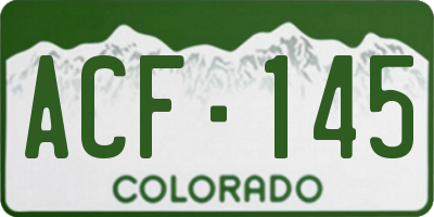 CO license plate ACF145