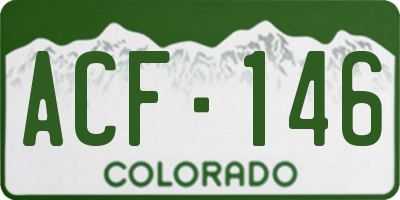 CO license plate ACF146