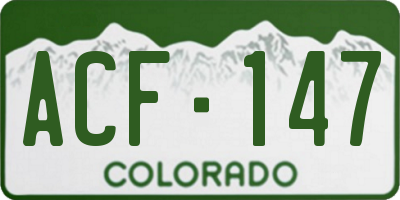 CO license plate ACF147