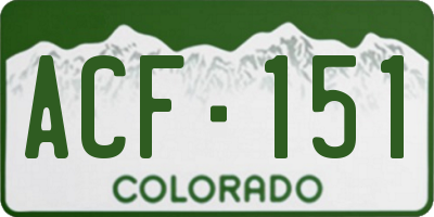 CO license plate ACF151