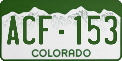 CO license plate ACF153