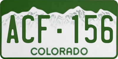 CO license plate ACF156