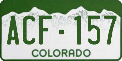 CO license plate ACF157