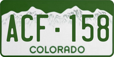 CO license plate ACF158