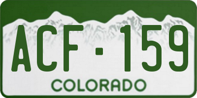 CO license plate ACF159