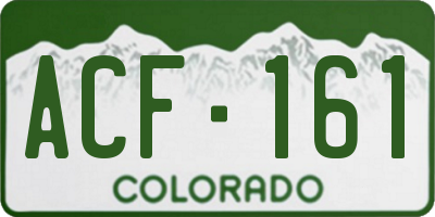 CO license plate ACF161