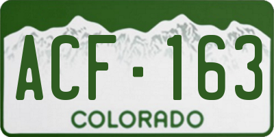CO license plate ACF163