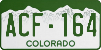 CO license plate ACF164