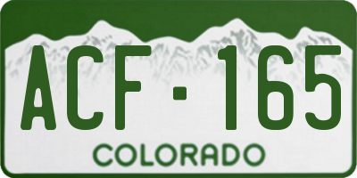 CO license plate ACF165