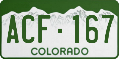 CO license plate ACF167