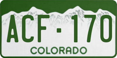 CO license plate ACF170