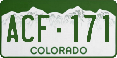 CO license plate ACF171