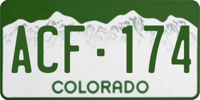 CO license plate ACF174