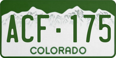 CO license plate ACF175