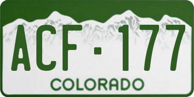 CO license plate ACF177