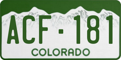 CO license plate ACF181