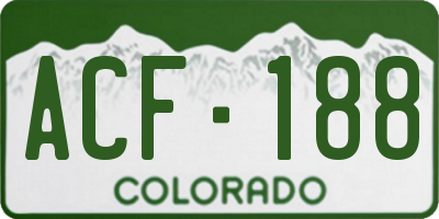 CO license plate ACF188