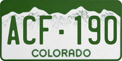 CO license plate ACF190