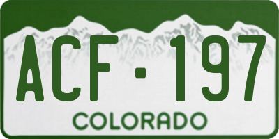 CO license plate ACF197