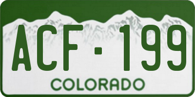 CO license plate ACF199