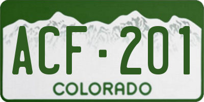 CO license plate ACF201