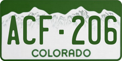 CO license plate ACF206