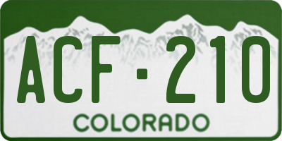 CO license plate ACF210