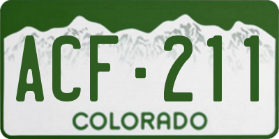 CO license plate ACF211