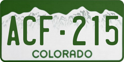 CO license plate ACF215