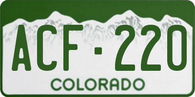 CO license plate ACF220