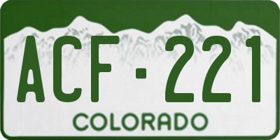 CO license plate ACF221