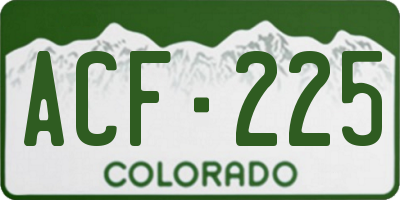 CO license plate ACF225