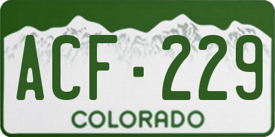 CO license plate ACF229
