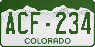 CO license plate ACF234