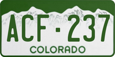CO license plate ACF237