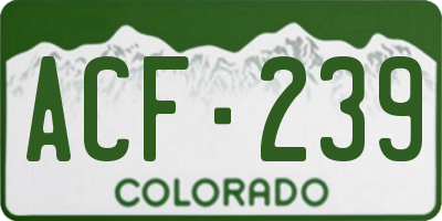 CO license plate ACF239