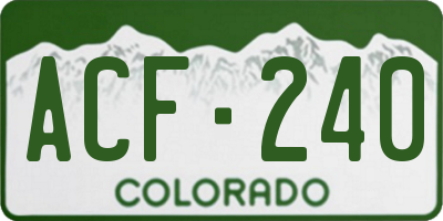 CO license plate ACF240