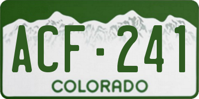 CO license plate ACF241
