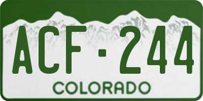 CO license plate ACF244