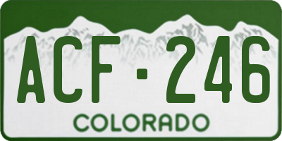 CO license plate ACF246