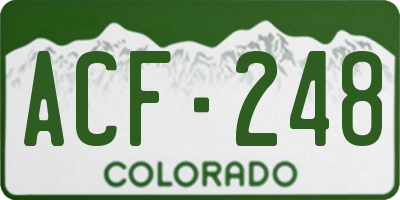 CO license plate ACF248